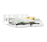 (white, 80 x 200 cm) vidaXL Daybed with Trundle and Drawers Sofa Bed Solid Wood Pine