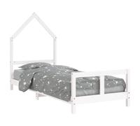 (white, 80 x 200 cm) vidaXL Kids Bed Frame Bedstead Wooden Bed Base Black 80x200 cm Solid Wood Pine