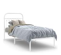 (white, 80 x 200 cm/ with headboard) vidaXL Metal Bed Frame with Headboard and Footboard Bed Base White 183x203 cm