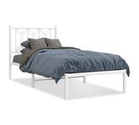 (white, 80 x 200 cm/ with headboard) vidaXL Metal Bed Frame with Headboard Home Bed Base Bedstead