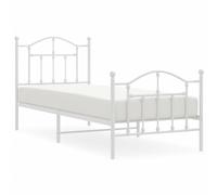 (white, 80 x 200/with headboard & footboard) vidaXL Metal Bed Frame Bedroom Platform Bed Base Bedstead Mattress Foundation