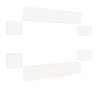(White, 80 x 30 x 30 cm (W x D x H)) vidaXL TV Cabinet Set Engineered Wood Furniture Multi Colours/Sizes 8/10 Piece