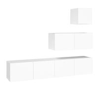 (White, 80 x 30 x 30 cm (W x D x H)) vidaXL TV Cabinet Set Engineered Wood Media TV Console Multi Colours 1/4 Piece