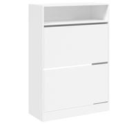 (white, 80 x 34 x 116 cm) vidaXL Shoe Cabinet with 2 Flip-Drawers Shoe Storage Shelf Shoe Rack Cupboard