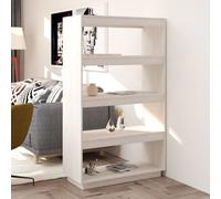 vidaXL Book Cabinet/Room Divider Solid Pinewood White 80 x 35 x 135 cm
