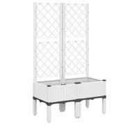 (white, 80 x 40 x 142 cm) vidaXL Garden Planter with Trellis Patio Flower Pot Planter Box Light Grey PP