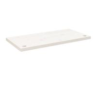 vidaXL Desk Top Solid Pine 80x40x2.5 cm White - Cable Management, Rounded Edges