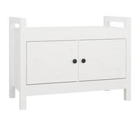 (White, 80 x 40 x 60 cm) vidaXL Solid Wood Pine Hall Bench Chair Multi Colours 80x40x43 cm/80x40x60 cm