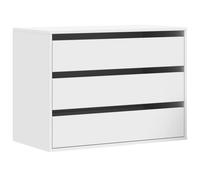 (white, 80 x 41 x 58 cm) vidaXL Corner Chest of Drawers Storage Drawer Side Cabinet Engineered Wood