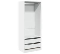 (white, 80 x 50 x 200 cm/ 2 drawers piece) vidaXL Wardrobe Clothing Storage Hanger Clothes Cabinet Closet Engineered Wood