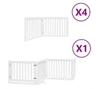 vidaXL Dog Barrier Folding Gate 12 Panels Poplar Wood Pet Barrier Dog Gate for Stairs Puppy Gate for Stairs