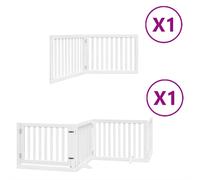 (white, 80 x 60 x 2 cm/ 6 pcs) vidaXL Dog Gate with Door Foldable 9 Panels Dog Fence Pet Gate Poplar Wood