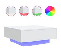 vidaXL Coffee Table with LED Lights White 80x80x31 cm, White