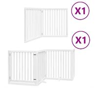 (white, 80 x 90 x 2 cm/ 6 pcs) vidaXL Dog Gate with Door Foldable 9 Panels Dog Fence Pet Gate Poplar Wood
