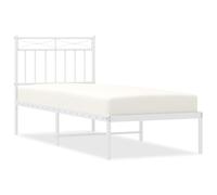 (white, 80x200 cm/with headboard) vidaXL Metal Bed Frame Home Bedroom Bed Base Mattress Foundation Bedstead