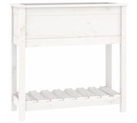 vidaXL Planter with Shelf White 82.5x34.5x81 cm Solid Wood Pine UK HOT