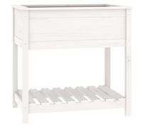vidaXL White Solid Pine Raised Garden Planter 82.5 x 54 x 81cm - Size: 81 x 82.5 x 54cm - Wilko