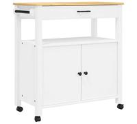 Kitchen Trolley Rolling Cart Storage Cart Trolley MONZA Solid Wood Pine vidaXL