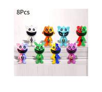 (White(8pcs)) Poppy Playtime Smiling Critters Handmade Model Game Toy Collection Decoration