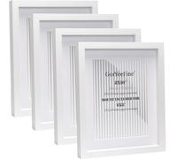 White 8X10 Inch wooden Photo Frame Set of 4 with Mount for 6X8, Boxed Gallery Picture Frames 10X8'' 4Pack,6X8 inch Oxford Modern Thin Picture Frame With Glass Window for Tabletop or Wallmounted