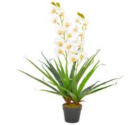 (white, 90 cm) vidaXL Artificial Plant Orchid with Pot Realistic 60cm/90cm Multi Colours