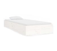 vidaXL Bed Frame without Mattress White Solid Wood 90x190 cm Single Single