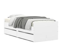 (white, 90 x 190 cm) vidaXL Bed Frame with Drawers Bedroom Bed Base Mattress Foundation Bedstead