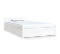 vidaXL Bed Frame without Mattress with Drawers White Single