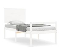 (white, 90 x 190 cm) vidaXL Bed Frame with Headboard Bed Base Honey Brown 120x200 cm Solid Wood