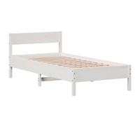 (white, 90 x 190 cm) vidaXL Bed Frame with Headboard Bed Base Wax Brown 90x200 cm Solid Wood Pine