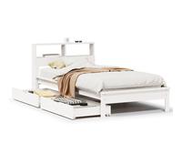 (white, 90 x 190 cm) vidaXL Bookcase Bed without Mattress Bed Solid Wood Pine