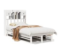 (white, 90 x 190 cm) vidaXL Bookcase Bed without Mattress Bed Solid Wood Pine