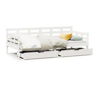(white, 90 x 190 cm) vidaXL Daybed with Drawers Sofa Bed Guest Bed Solid Wood Pine