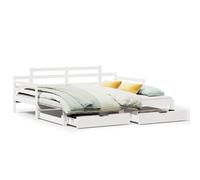 (white, 90 x 190 cm) vidaXL Daybed with Trundle & Drawers Sofa Bed Solid Wood Pine