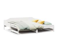 (white, 90 x 190 cm) vidaXL Daybed with Trundle Sofa Bed Couch Guest Bed Sofa Wax Solid Wood Pine