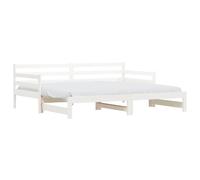 (white, 90 x 190 cm) vidaXL Daybed with Trundle Sofa Bed Guest Bed Sleeper Sofa Solid Wood Pine