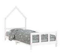 (white, 90 x 190 cm) vidaXL Kids Bed Frame Bedstead Wooden Bed Base Black 80x200 cm Solid Wood Pine