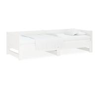 (white, 90 x 190 cm) vidaXL Pull-out Day Bed Wooden Sofa Bed Bedroom Guest Bed Solid Wood Pine