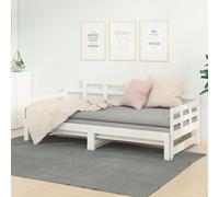 (white, 90 x 190 cm) vidaXL Solid Wood Pine Pull-out Day Bed Wooden Sofa Bed Multi Colours/Sizes
