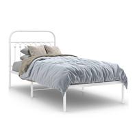 (white, 90 x 190 cm/ with headboard) vidaXL Metal Bed Frame with Headboard and Footboard Bed Base White 183x203 cm