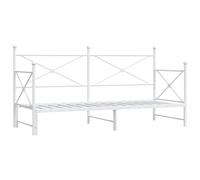 (white, 90 x 190 cm/with trundle) vidaXL Daybed with Trundle without Mattress Black 100x200 cm Steel sofa bed