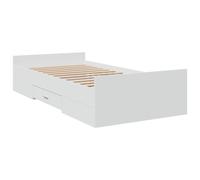 Bed Frame with Drawers Bed Base Mattress Foundation Engineered Wood vidaXL