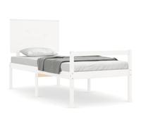 (white, 90 x 200 cm) vidaXL Bed Frame with Headboard Bed Base Honey Brown 120x200 cm Solid Wood