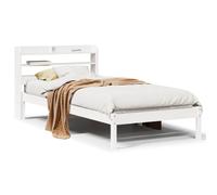 (white, 90 x 200 cm) vidaXL Bed Frame with Headboard Wax Brown 135x190 cm Double Solid Wood Pine