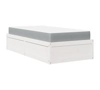 (white, 90 x 200 cm) vidaXL Bed with Mattress Wax Brown Bedroom Bed Base Bedstead Solid Wood Pine