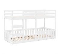 (white, 90 x 200 cm) vidaXL Bunk Bed Loft Bed Kids Bed Frame Mattress Foundation Solid Wood Pine