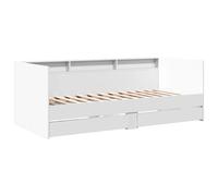 (white, 90 x 200 cm) vidaXL Daybed with Drawers Sofa Bed Guest Bed Black 100x200 cm Engineered Wood