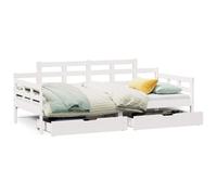 (white, 90 x 200 cm) vidaXL Daybed with Drawers Sofa Bed Guest Bed Couch Solid Wood Pine