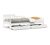 (white, 90 x 200 cm) vidaXL Daybed with Drawers without Mattress 80x200 cm Solid Wood