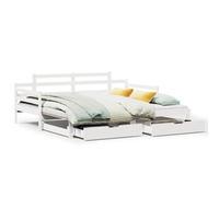(white, 90 x 200 cm) vidaXL Daybed with Trundle & Drawers Sofa Bed Solid Wood Pine